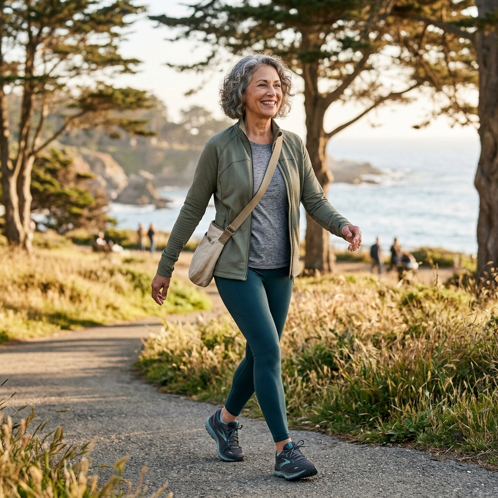 Mature adult maintaining active routine